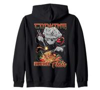 Cooking Anime Flair Chibi Chef Noodle Toss Meme Sweat à Capuche