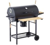 COOKING BOX Barbecue à charbon MIKE - 115x66x106 cm - 2 grilles acier chromé - Surface de cuisson : 71x35 cm - Noir