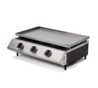 COOKING BOX - Plancha à gaz Cadix 3 feux - Surface de cuisson 62 x 37,5 cm - Plaque inox - 3 brûleurs - Tiroir graisse - Jusqu'à 8 convives - 9,45 kW
