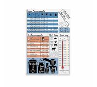 Cooking Measurement Poster Conversion Chart Canvas Wall-Art Print Modern Kitchen Decor Gift for Bakers Home Cooks(Unframed,08x12inch(20x30cm))