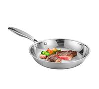 Cooking Pan Stainless Steel - Classic Professional Skillet, Heavy Duty Scratch Resistant Frying Pan | Multi-usages Kitchen Cookware For Omelette Fish Pancake Baking, Home Restaurant, Camping Culinary