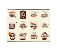 Cooking with Love Tapis d'intérieur doux lavable pour salon, chambre à coucher, salon, 160 x 121 cm