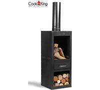 Cheminée de Jardin CookKing Rosa - Acier de Haute Qualité - Fabriquée à la Main en Europe - Cheminée d'Extérieur - 40x40x150 cm