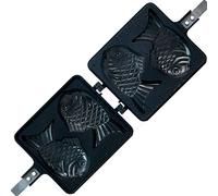 COOKKING - Double poêle à crêpes japonaises en forme de poisson Taiyaki, fabriquée en Corée