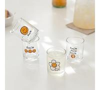 COOKKING Lot de 4 verres à shot soju coréens drôles et mignons, 60 ml, coffret cadeau (smile)