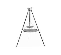 Cookking Trépied 180 cm et 2 Grilles de Cuisson Ronde Acier Brut pour Braséro - 112440