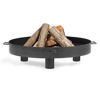 Cookking Tunis Brasero rond pour jardin et terrasse avec poignées, acier, noir, 20 x 70 x 70 cm