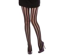 COOKOE Collants résille étirables vintage noirs à rayures verticales pour femmes, collants gothiques sexy