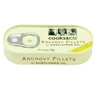 Cooks and Co Lot de 10 filets d'anchovy à l'huile de tournesol 50 g