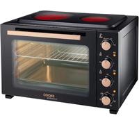 Cooks Professional Mini four portable avec plaques de cuisson en céramique | Réchaud de table électrique avec deux plaques de cuisson, grille de cuisson et plaque de cuisson | Four barbecue de cuisine