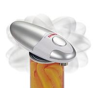 Cooks Professional Ouvre-boîte électrique | Ouvre-boîte automatique sans fil pour l'arthrite et l'arthrite | Fonctionnement mains libres | Design One Touch | Bleu Argent/Blanc