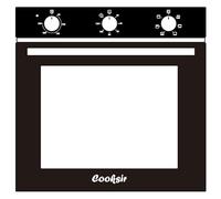 Cooksir Four encastrable 60 cm, four grande capacité 60 litres avec prise, 2200 W, 6 fonctions, bouton rotatif mécanique, minuterie 120 minutes, ventilateur arrière 60CM-Einbaubackofen