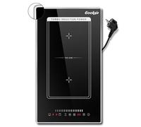 Cooksir Plaque à Induction 2 Feux avec Prise, Plaque de Cuisson Encastrable 30CM avec Cadre Métallique, 3500W, Zone Combinée pour Barbecue, Curseur Tactile, Verrouillage de Sécurité, Minuterie, 220V