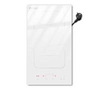 Cooksir Plaque à Induction Blanche 2 Feux avec Prise, 3500W Plaque Induction Encastrable 30 CM avec Zone Flexible, Verrouillage de Sécurité, Indicateur de Chaleur Résiduelle, Blanc, 220V