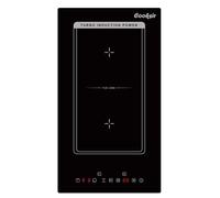 Cooksir Plaque de Cuisson à Induction 2 Feux avec Prise, Plaque Électrique Encastrable 30CM, Cadre Double Autosuffisant, Commande Tactile Individuelle, Noir, Zone Flexible, 3500W