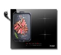 Cooksir, Plaque Induction 4 Feux avec Prise, Plaque de Cuisson Induction Encastrable 60 CM, Zone Flexible Combinée pour le Gril, Minuterie, Boost, 3500Watts, 220V