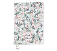 Cooksmart Ensemble torchon et emporte-pièce de Noël de Conception Britannique Serviettes et Cutter de Noël pour la Saison des fêtes, Cutter pour Tous Les Types de Cuisines Eat Drink & Be Merry TU