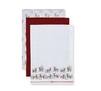 Cooksmart Lot de 3 torchons de Noël au Design Britannique | Serviettes de Noël pour la Saison des fêtes | Torchons de Noël pour Tous Les Types de Cuisines - Motif cerf de Noël