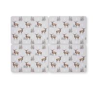 Cooksmart Lot de 4 Sets de Table de Noël | Sets de Table pour Table avec Motifs Britanniques | Sets de Table pour Tous Les Types de Cuisines - Cerf de Noël