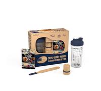 COOKUT - Coffret Miam Shaker, Tampon Huileur et Spatule Crêpe - Myrtille