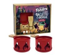 Cookut - Coffret RACLETTE pour 2 FONCTIONNANT A LA Bougie Rouge Decor CHEMINEE New