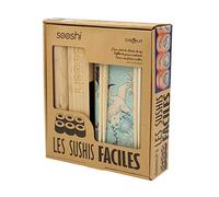 COOKUT - Coffret SOOSHI - Kit pour préparer de Magnifiques makis Sushi Super Facilement avec Appareil en Bambou, Baguettes et Livre de Recettes