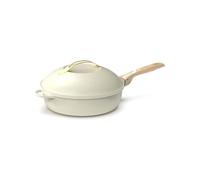 COOKUT - La Fabuleuse poêle 8 en 1 - "PETIT MODELE 24 cm" - Un seul ustensile qui remplace poêle, casserole, sauteuse, cocotte - 2 poignées amovibles, panier vapeur/friture, spatule en bois - MERINGUE