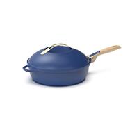 COOKUT - La Fabuleuse poêle 8 en 1 - Un seul ustensile qui remplace poêle, casserole, sauteuse - Avec 2 poignées amovibles, panier vapeur/friture, spatule en bois - SAPHIR