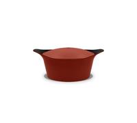Cookut, L'incroyable cocotte rouge brique 4,5l avec poignée en céramique citrouille rouge et manique rouge - 24cm