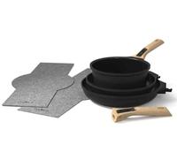 Cookut - L'incroyable kit poêles et casserole à poignée amovible - Graphite