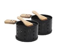 COOKUT - Lumi - Une raclette à la Bougie - Faites Fondre Votre Fromage en 3 Minutes - A Table, Devant la télé ou même en Pique Nique - Spatule Bois inclues - sans électricité - Pack de 2 appareils