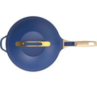 COOKUT - La Fabuleuse poêle 8 en 1 - Un seul ustensile qui remplace poêle, casserole, sauteuse - Avec 2 poignées amovibles, panier vapeur/friture, spatule en bois - SAPHIR