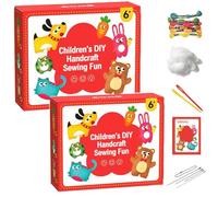 cookx Children DIY Doll Sewing Toys,Children’S DIY Handcraft Sewing Fun Easy Sewing Kit for Kids,Children's Sewing Non-Woven Handmade Creative Pendant Material Package DIY Doll Ornaments (2set)