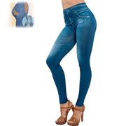cookx Stretch Skinny Fit Pull-on Push-Up Plus-Size Denim Jeans Leggings, Skinny Fit Stretch Pull on Jeans (Blue,XL)