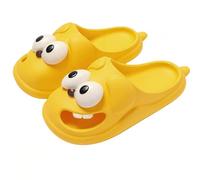 cookx Tongue Kiss Slippers,Big Eye Dog Slipper,Cute Soft Thick Sole 3d Big Eye Dog Slides For Women (40,Yellow)