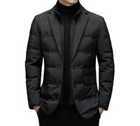 cookx Urban Windbreaker Men's Business Windbreaker Down Jacket, Men's Down Jacket Business Casual Jacket Lapel (Black,3XL)