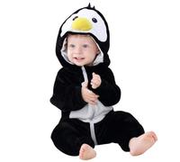 COOKY.D Bébé Animal Costume d'halloween Nouveau-né Infantile Flanelle Hiver Automne à Capuche Grenouillère Pyjama,18-24 Mois,Manchot,Taille 100