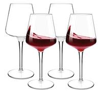 COOKY.D Incassable Verres à Vin Rouge Blanc en Tritan-Plastique Cadeaux de Mariage, Lavable au Lave-vaisselle, 445 ML, Lot de 4