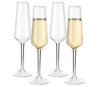 COOKY.D réutilisable Tritan-Plastic champagne flûtes incassable lave-vaisselle en plastique coffre-fort verrerie fête d'anniversaire de mariage Gift-224ML / 7.8oz, set de 4