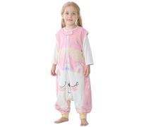 COOKY.D Rose sans Manches Gigoteuses avec Jambes Unises Pyjama,5-6 Ans | Fermeture éclair Durable,Facile Pour Changer La Couche,Imprimé Animal Cartoon,Pyjama Cosy,Assez Chaude Pour La Mi Saison