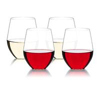 COOKY.D Verres à Eau Incassables Tritan Verres à Vin Rouge en Plastique Convient pour Vin Whisky, Lave-Vaisselle, Parfait pour la Maison, Le Pique-Nique et Les Fêtes, Lot de 4, 16oz