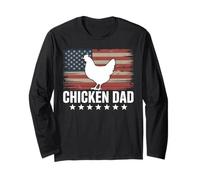 Cool 4th of July Chicken Dad Patriotic American Flag Party Manche Longue