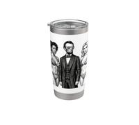 cool Abe Lincoln avec des babes bikini Americana Gobelet isotherme en acier inoxydable double paroi