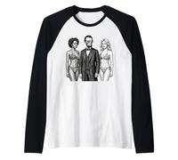 Cool Abe Lincoln avec des Babes Bikini Americana Manche Raglan
