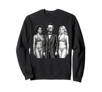 Cool Abe Lincoln avec des Babes Bikini Americana Sweatshirt