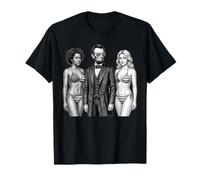 Cool Abe Lincoln avec des Babes Bikini Americana T-Shirt