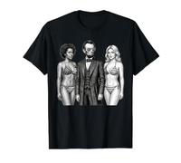 Cool Abe Lincoln avec des Babes Bikini Americana T-Shirt Graphique avec Valeur