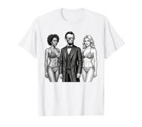 Cool Abe Lincoln avec des Babes Bikini Americana T-Shirt Graphique avec Valeur