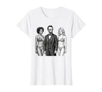 Cool Abe Lincoln avec des Babes Bikini Americana T-Shirt Graphique avec Valeur