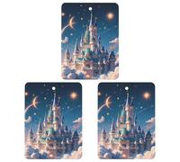 Cool Aesthetic Castle Lot de 3 désodorisants carrés à suspendre pour voiture, maison, bureau Noir